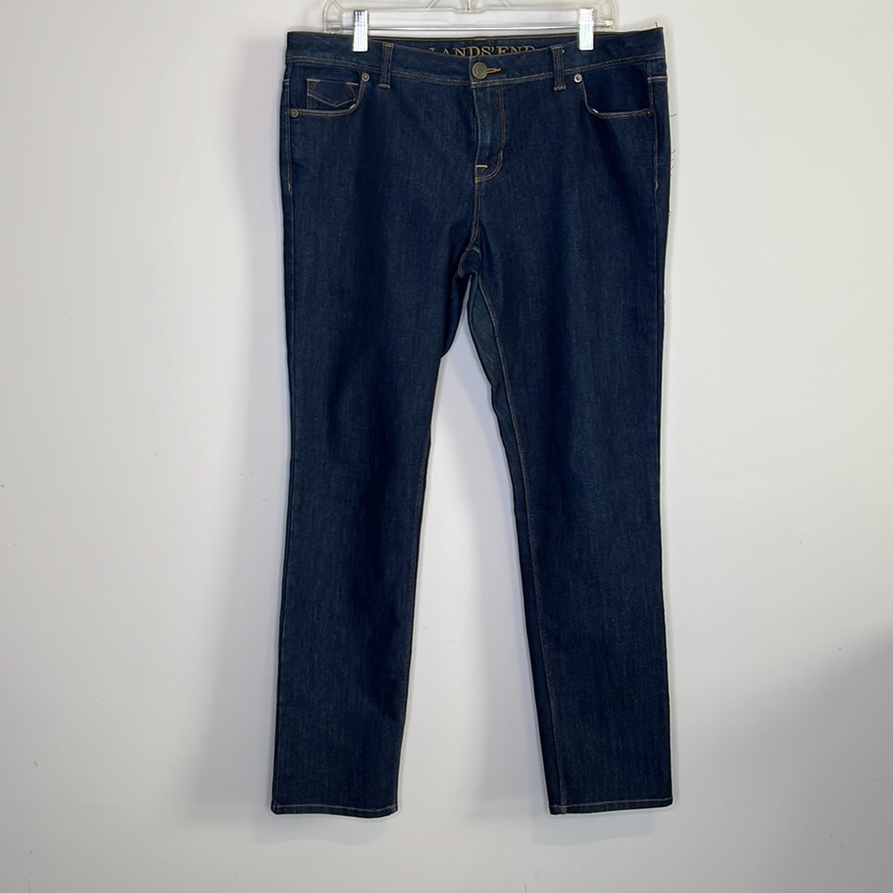 Lands' End Blue Denim Straight Leg Jeans